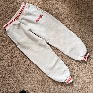 Madhappy  Joggers in White with Red Trim